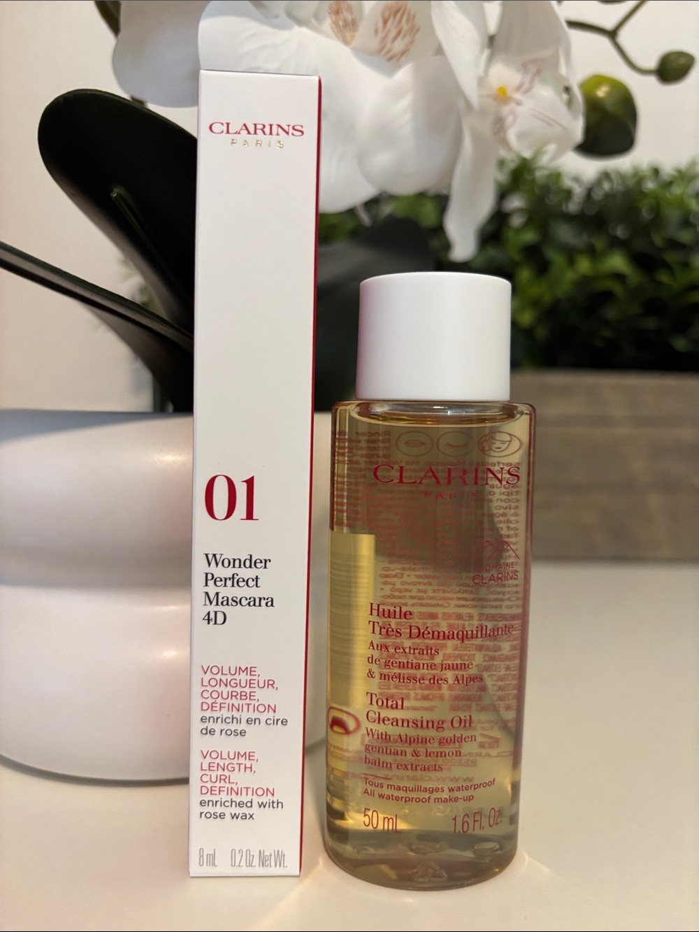 New Clarins Paris Wonder Perfect Mascara 4D Clarins and Total Cleansing Oil